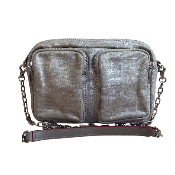 MZ Wallace Glazed Metallic Linen Chain Crossbody Bag - Picture 1 of 11